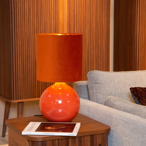 Lucide ESTERAD - Table lamp - Ø 24 cm - 1xE14 - Orange - atmosphere 1